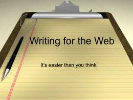 Writing for the Web - University of California, San Francisco