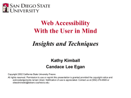 Web Accessibility with the User in Mind