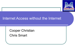 Internet Access without the Internet - NC-NET