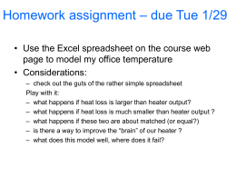 Homework assignment – due Tue 1/29