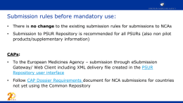 Submissions to the PSUR Repository using EMA Gateway/Web