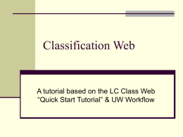 Classification Web - University of Waterloo