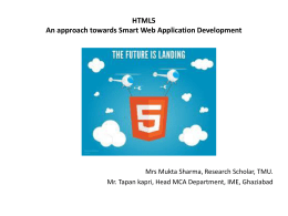 HTML5 An approach towards Smart Web Application Development