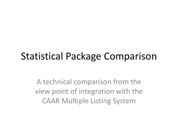 Statistical Package Comparison