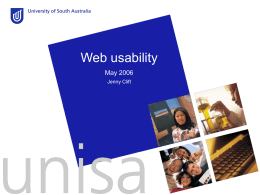 Web Usability - University of South Australia