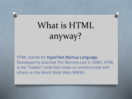 What is HTML anyway?