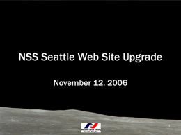 NSS Seattle Web Site Upgrade
