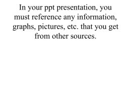 In your ppt presentation, you must reference any
