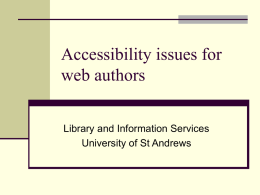 Web pages and accessibility