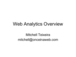 Introduction to Web Analytics