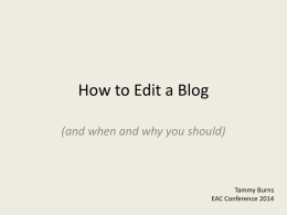 How to Edit a Blog (and when and why you should)