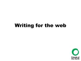 Writing for the web - Friends of the Earth