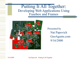 Putting It Together: Developing Web