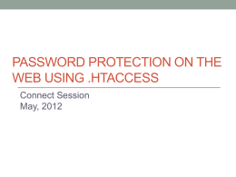 Password Protection on the Web