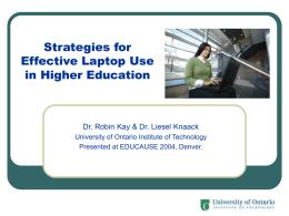 Strategies for Effective Laptop Use in Higher Education