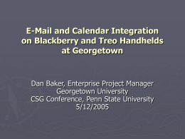 E-Mail and Calendar Integration on Blackberry and Treo