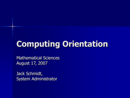 Computing Orientation - Mathematical sciences