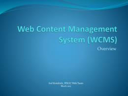 Web Content Management System (WCMS)