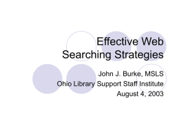 Effective Web Searching Strategies