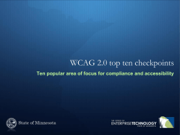 Top ten WCAG 2.0 considerations