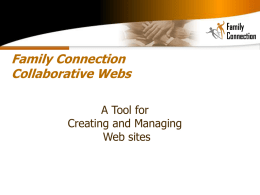 Family Connection Collaborative Webs