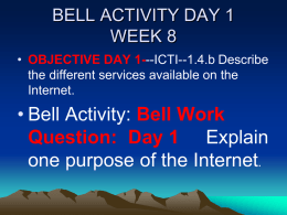 BELL ACTIVITY DAY 2 Week 8
