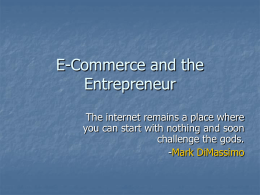 E-Commerce and the Entrepreneur