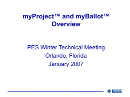 the PowerPoint File - myProject™ and myBallot