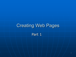 CreatingWebPages