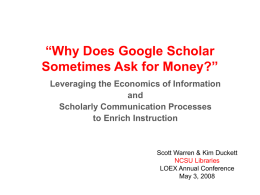 Why Does Google Scholar Sometimes Ask for Money?