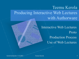 Producing Interactive Web Lectures with Authorware