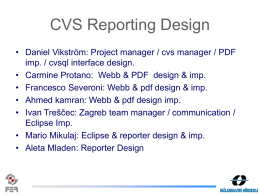 CVS Reporting