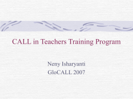 CALL in Teachers Training Program