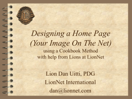 Designing a Home Page (Your Image on the Net)