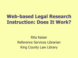 Web-based Legal Research Instruction: Does It Work?