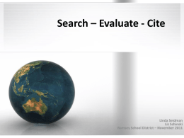 Search – Evaluate - Cite - (www.ramsey.k12.nj.us).