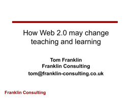 How Web 2.0 may change teaching and learning