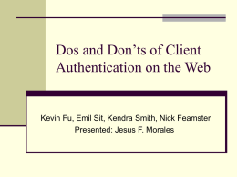 Dos and Don`ts of Client Authentication on the Web