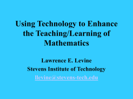 Using Technology to Enhance the Teaching/Learning