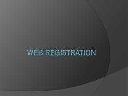 web registration - North