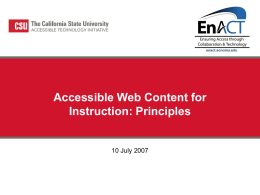 Accessible Web Content for Instruction Principles Presentation