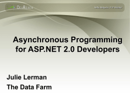 APG301: Asynchronous Programming for ASP.NET Developers