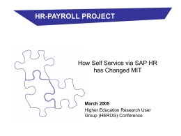 How Self Service through SAP HR has Changed MIT
