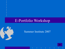E-Portfolio Workshop - Wallingford Public Schools