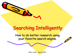 Searching Intelligently