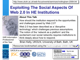 Exploiting The Social Aspects Of Web 2.0 In HE Institutions