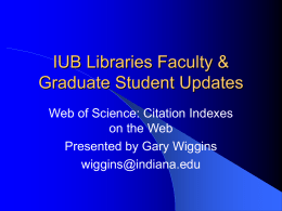 Web of Science - Indiana University