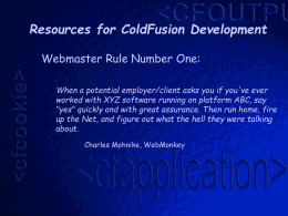 Resources for ColdFusion Development