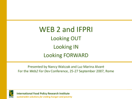 International Food Policy Research Institute sustainable solutions for
