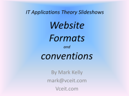 Slideshows - VCE IT Lecture Notes by Mark Kelly